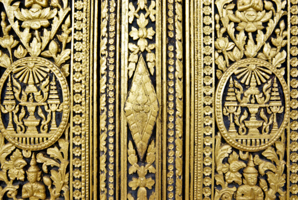 Cambodia, Phnom Penh, Royal Palace, door.
